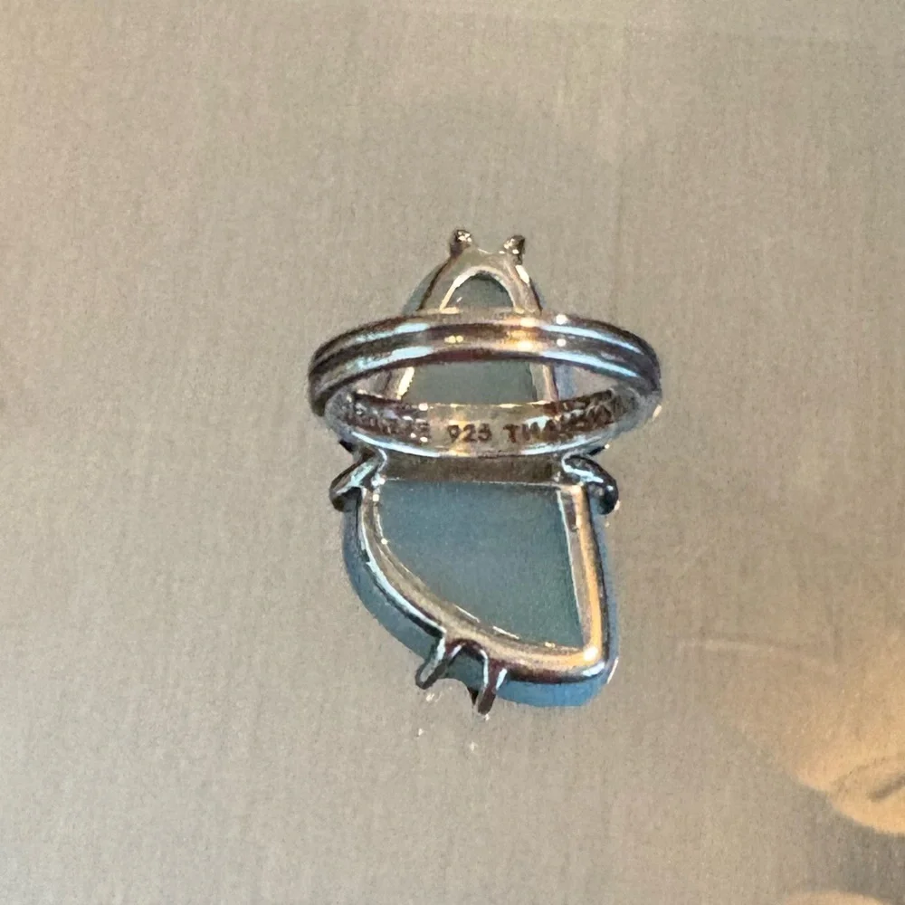 🩵🩵BARSE STERLING SILVER BLUE AGATE VINTAGE COCKTAIL RING!🩵🩵 - Picture 3 of 3